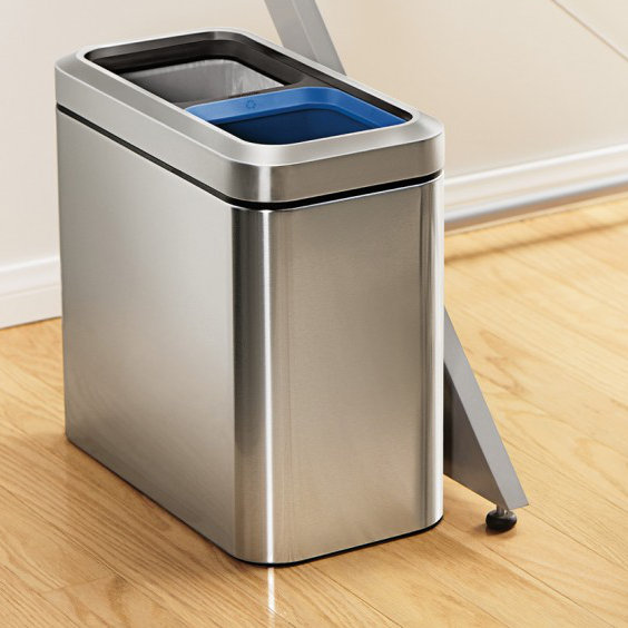 simplehuman 5.3 Gallon Slim Open Trash Can Dual Compartment & Reviews